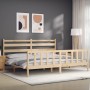 Estructura de cama con cabecero madera maciza 200x200 cm de vidaXL, Camas y somieres - Ref: Foro24-3192056, Precio: 141,28 €,...