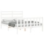 Estructura de cama con cabecero madera maciza blanco 140x200 cm de vidaXL, Camas y somieres - Ref: Foro24-3192037, Precio: 13...