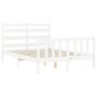 Estructura de cama con cabecero madera maciza blanco 140x200 cm de vidaXL, Camas y somieres - Ref: Foro24-3192037, Precio: 13...