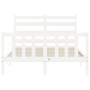 Estructura de cama con cabecero madera maciza blanco 140x200 cm de vidaXL, Camas y somieres - Ref: Foro24-3192037, Precio: 13...