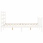 Estructura de cama con cabecero madera maciza blanco 140x200 cm de vidaXL, Camas y somieres - Ref: Foro24-3192037, Precio: 13...