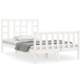 Estructura de cama con cabecero madera maciza blanco 120x200 cm de vidaXL, Camas y somieres - Ref: Foro24-3191967, Precio: 12...