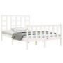 Estructura de cama con cabecero madera maciza blanco 120x200 cm de vidaXL, Camas y somieres - Ref: Foro24-3191967, Precio: 12...