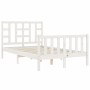 Estructura de cama con cabecero madera maciza blanco 120x200 cm de vidaXL, Camas y somieres - Ref: Foro24-3191967, Precio: 12...