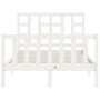 Estructura de cama con cabecero madera maciza blanco 120x200 cm de vidaXL, Camas y somieres - Ref: Foro24-3191967, Precio: 12...