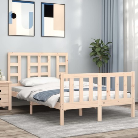Estructura de cama con cabecero madera maciza 120x200 cm de vidaXL, Camas y somieres - Ref: Foro24-3191966, Precio: 117,14 €,...