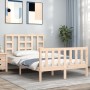 Estructura de cama con cabecero madera maciza 120x200 cm de vidaXL, Camas y somieres - Ref: Foro24-3191966, Precio: 117,14 €,...