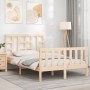Estructura de cama con cabecero madera maciza 120x200 cm de vidaXL, Camas y somieres - Ref: Foro24-3191966, Precio: 117,14 €,...