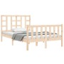 Estructura de cama con cabecero madera maciza 120x200 cm de vidaXL, Camas y somieres - Ref: Foro24-3191966, Precio: 117,14 €,...