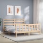 Estructura de cama con cabecero madera maciza 160x200 cm de vidaXL, Camas y somieres - Ref: Foro24-3192046, Precio: 129,24 €,...