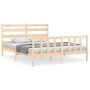 Estructura de cama con cabecero madera maciza 160x200 cm de vidaXL, Camas y somieres - Ref: Foro24-3192046, Precio: 129,24 €,...
