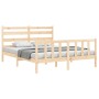 Estructura de cama con cabecero madera maciza 160x200 cm de vidaXL, Camas y somieres - Ref: Foro24-3192046, Precio: 129,24 €,...