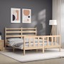 Estructura de cama con cabecero madera maciza 160x200 cm de vidaXL, Camas y somieres - Ref: Foro24-3192046, Precio: 129,24 €,...