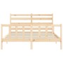 Estructura de cama con cabecero madera maciza 160x200 cm de vidaXL, Camas y somieres - Ref: Foro24-3192046, Precio: 129,24 €,...