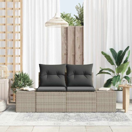 Sofá de jardín Gris 123 x 62 x 69cm ratán sintético en Sofás de exterior | Comprar online en Foru.es