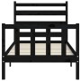 Estructura de cama con cabecero madera maciza negro 100x200 cm de vidaXL, Camas y somieres - Ref: Foro24-3192030, Precio: 130...