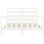 Estructura de cama con cabecero madera maciza blanco 120x200 cm de vidaXL, Camas y somieres - Ref: Foro24-3192032, Precio: 12...