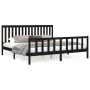 Black pine wood bed frame with headboard 200x200cm by vidaXL, Beds and slatted bases - Ref: Foro24-3188230, Price: 211,91 €, ...
