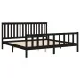 Black pine wood bed frame with headboard 200x200cm by vidaXL, Beds and slatted bases - Ref: Foro24-3188230, Price: 211,91 €, ...