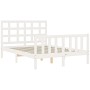 Estructura cama de matrimonio con cabecero madera maciza blanco de vidaXL, Camas y somieres - Ref: Foro24-3192072, Precio: 12...