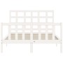 Estructura cama de matrimonio con cabecero madera maciza blanco de vidaXL, Camas y somieres - Ref: Foro24-3192072, Precio: 12...