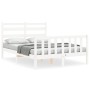 Estructura de cama con cabecero madera maciza blanco 140x190 cm de vidaXL, Camas y somieres - Ref: Foro24-3192017, Precio: 13...