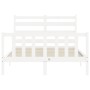 Estructura de cama con cabecero madera maciza blanco 140x190 cm de vidaXL, Camas y somieres - Ref: Foro24-3192017, Precio: 13...