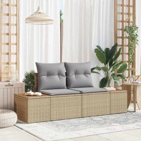 Sofá de jardín Beige 184 x 62 x 85cm ratán sintético en Sofás de exterior | Comprar online en Foru.es