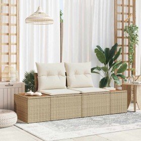 Sofá de jardín Beige 184 x 62 x 85cm ratán sintético en Sofás de exterior | Comprar online en Foru.es