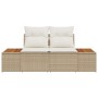 Sofá de jardín Beige 184 x 62 x 85cm ratán sintético en Sofás de exterior | Comprar online en Foru.es