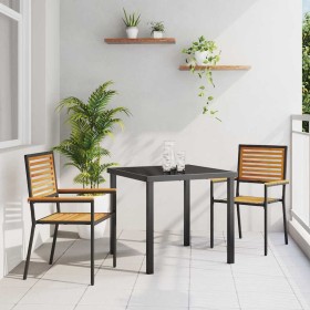 Sillas apilables de jardín 2 pcs Marrón y Negro en Sillas de jardín | Comprar online en Foru.es