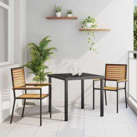 Sillas apilables de jardín 2 pcs Marrón y Negro en Sillas de jardín | Comprar online en Foru.es