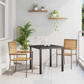 Sillas apilables de jardín 2 pcs Marrón y gris en Sillas de jardín | Comprar online en Foru.es