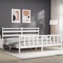 Estructura de cama con cabecero madera maciza blanco 200x200 cm de vidaXL, Camas y somieres - Ref: Foro24-3192057, Precio: 15...