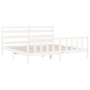 Estructura de cama con cabecero madera maciza blanco 200x200 cm de vidaXL, Camas y somieres - Ref: Foro24-3192057, Precio: 15...