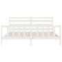 Estructura de cama con cabecero madera maciza blanco 200x200 cm de vidaXL, Camas y somieres - Ref: Foro24-3192057, Precio: 15...