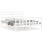 Estructura de cama con cabecero madera maciza blanco 160x200 cm de vidaXL, Camas y somieres - Ref: Foro24-3192047, Precio: 14...