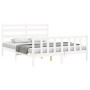 Estructura de cama con cabecero madera maciza blanco 160x200 cm de vidaXL, Camas y somieres - Ref: Foro24-3192047, Precio: 14...