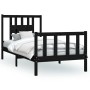 Estructura de cama con cabecero madera pino negro 100x200 cm de vidaXL, Camas y somieres - Ref: Foro24-3188160, Precio: 133,5...
