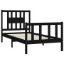 Estructura de cama con cabecero madera pino negro 100x200 cm de vidaXL, Camas y somieres - Ref: Foro24-3188160, Precio: 133,5...