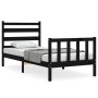 Estructura de cama individual con cabecero madera maciza negro de vidaXL, Camas y somieres - Ref: Foro24-3192000, Precio: 122...