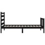 Estructura de cama individual con cabecero madera maciza negro de vidaXL, Camas y somieres - Ref: Foro24-3192000, Precio: 122...