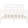 Estructura de cama con cabecero madera maciza blanco 140x200 cm de vidaXL, Camas y somieres - Ref: Foro24-3192102, Precio: 13...
