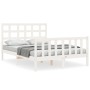 Estructura de cama con cabecero madera maciza blanco 120x200 cm de vidaXL, Camas y somieres - Ref: Foro24-3192097, Precio: 12...