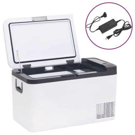 Nevera con asa y adaptador PP y PE negro y blanco 25 L de vidaXL, Neveras - Ref: Foro24-3154634, Precio: 430,84 €, Descuento: %