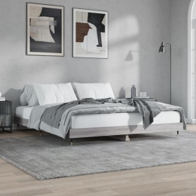 Estructura de cama madera de ingeniería gris Sonoma 160x200 cm de vidaXL, Camas y somieres - Ref: Foro24-832131, Precio: 145,...