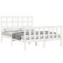 Estructura de cama con cabecero madera maciza blanco 140x190 cm de vidaXL, Camas y somieres - Ref: Foro24-3192082, Precio: 13...
