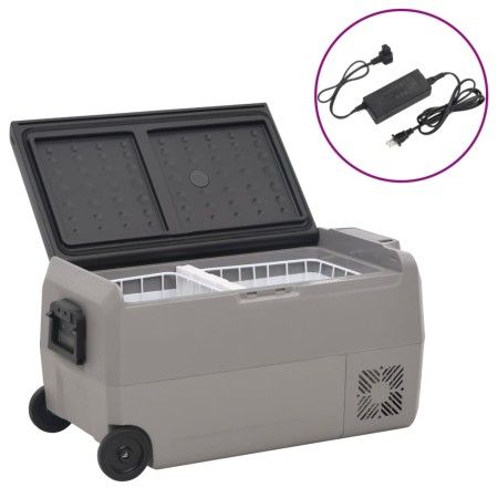 Nevera con ruedas y adaptador PP y PE negro y gris 60 L de vidaXL, Neveras - Ref: Foro24-3154640, Precio: 535,30 €, Descuento: %