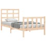 Estructura de cama con cabecero madera maciza 90x200 cm de vidaXL, Camas y somieres - Ref: Foro24-3192086, Precio: 87,59 €, D...