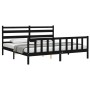 Estructura de cama con cabecero madera maciza negro 200x200 cm de vidaXL, Camas y somieres - Ref: Foro24-3192060, Precio: 203...